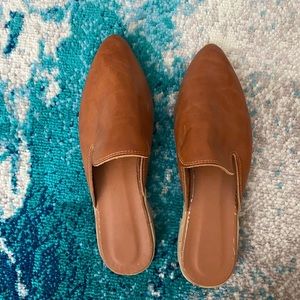 Size 8 brown leather flats